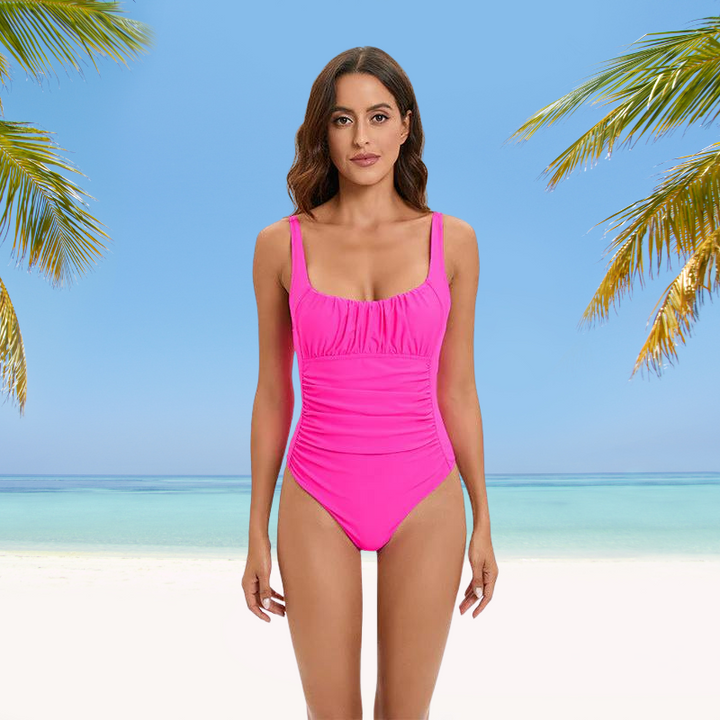 Atmungsaktiver Drune-Tankini mit rot gefüttertem Aufdruck