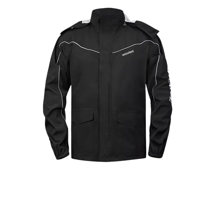Drune | Herren Motorrad Regenjacke wasserdicht - Reflektierend schwarz/grün S-2XL