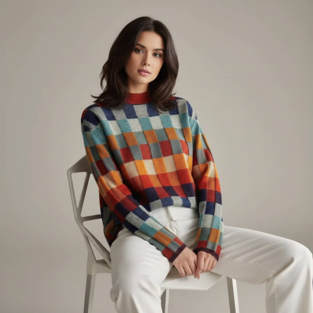 Drune | KARIERTER MERINOWOL-PULLOVER