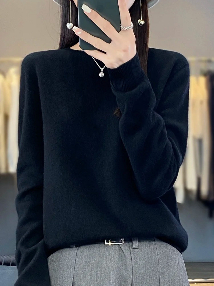 Drune | Pullover Damen Runder Ausschnitt Weicher und Eleganter Strickpullover