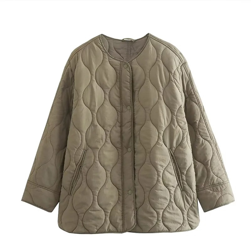 Drune | Bequemes Rundhals gepolstertes Jacket mit Knöpfen Ideal für Herbst/Winter