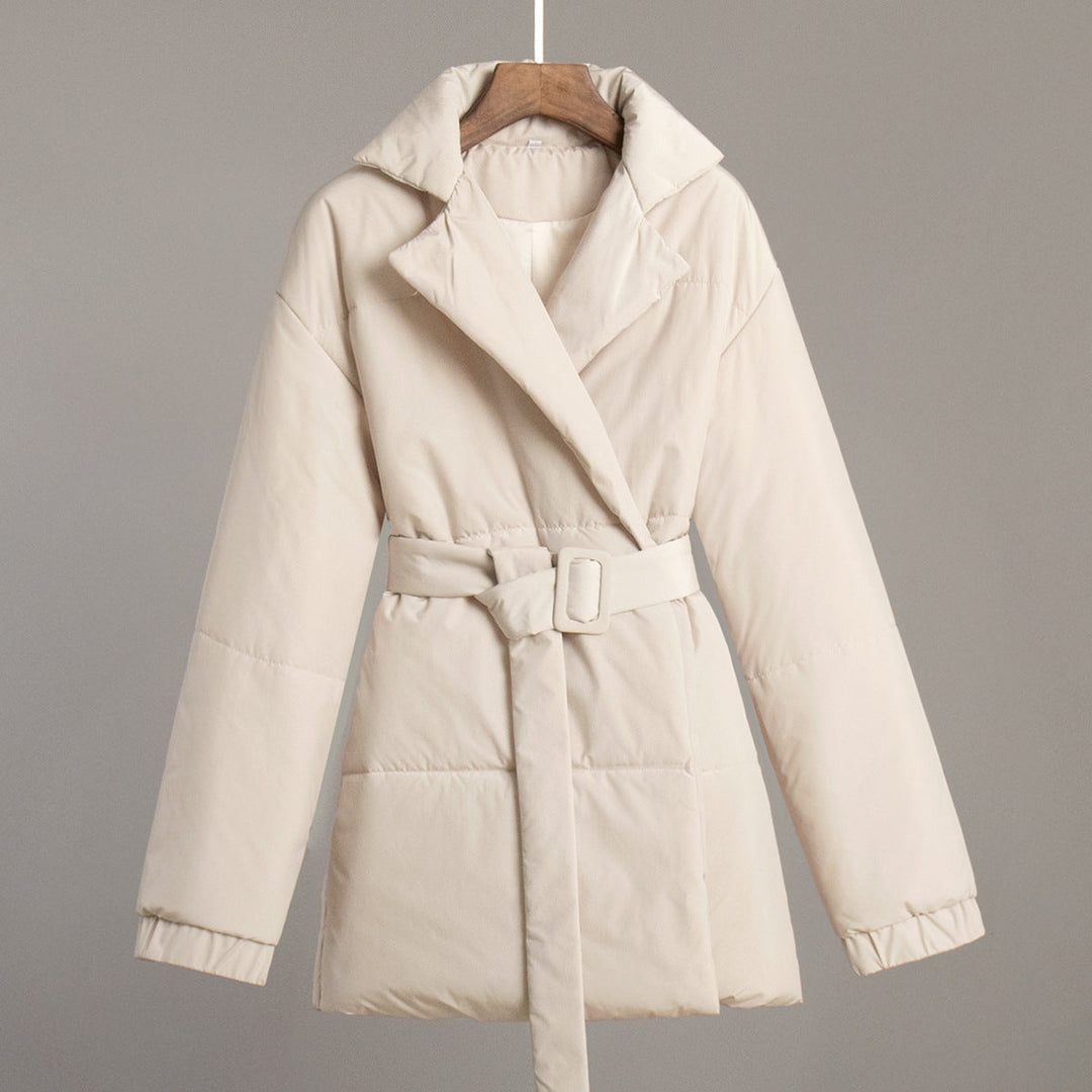 Drune | Stylischer Winter Baumwollmantel mit Gürtel