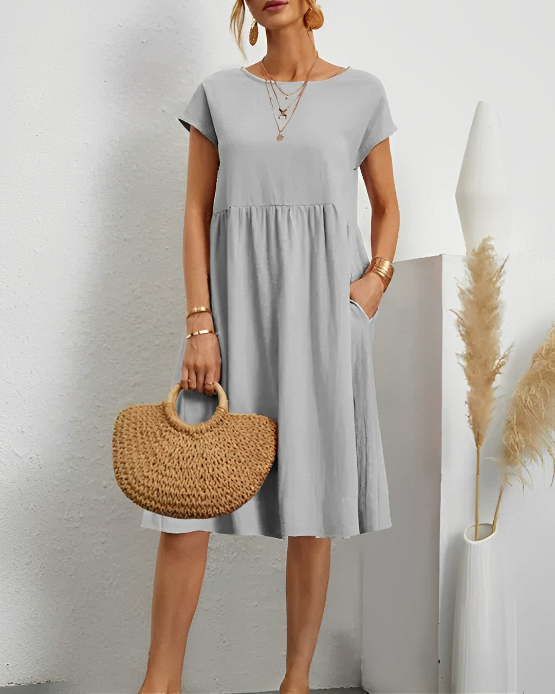 Drune | Midi-Kleid mit Seitentaschen