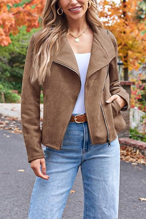 Drune | Up Pocketed Faux Suede Motorradjacke (in 7 Farben)