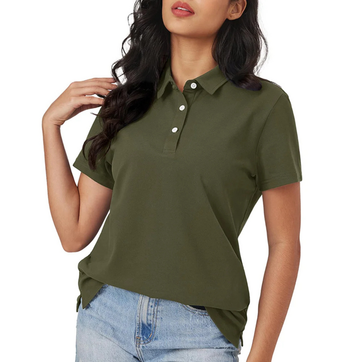 Drune | Blaue Seide Atmungsaktiv Leichtgewicht Damen Polo