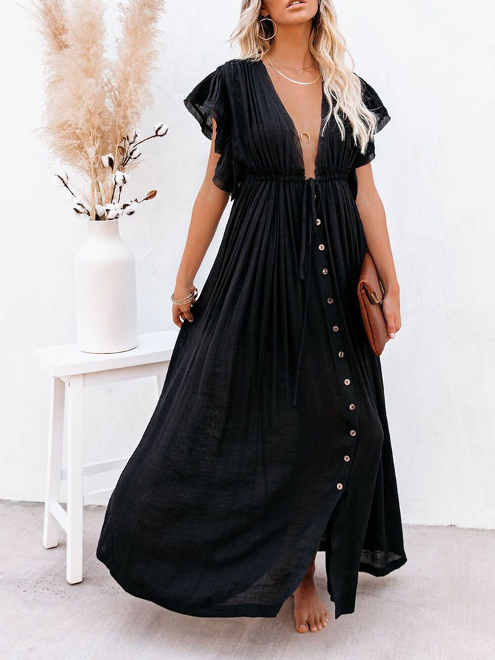 Drune | Stil Maxi Kleid mit Flatterärmeln für Frauen