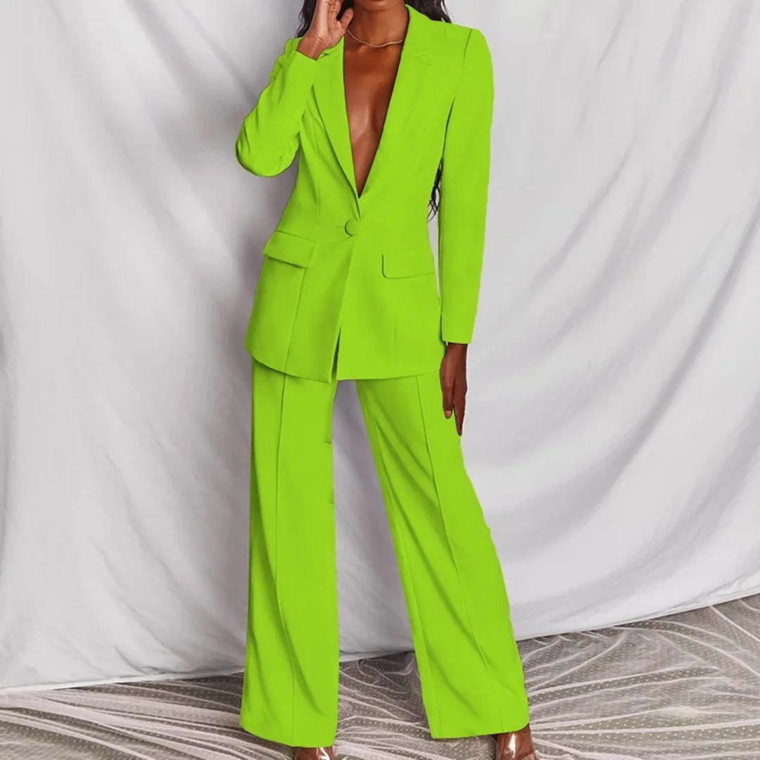 Drune | langärmeliges blazer-hosen-set für frauen