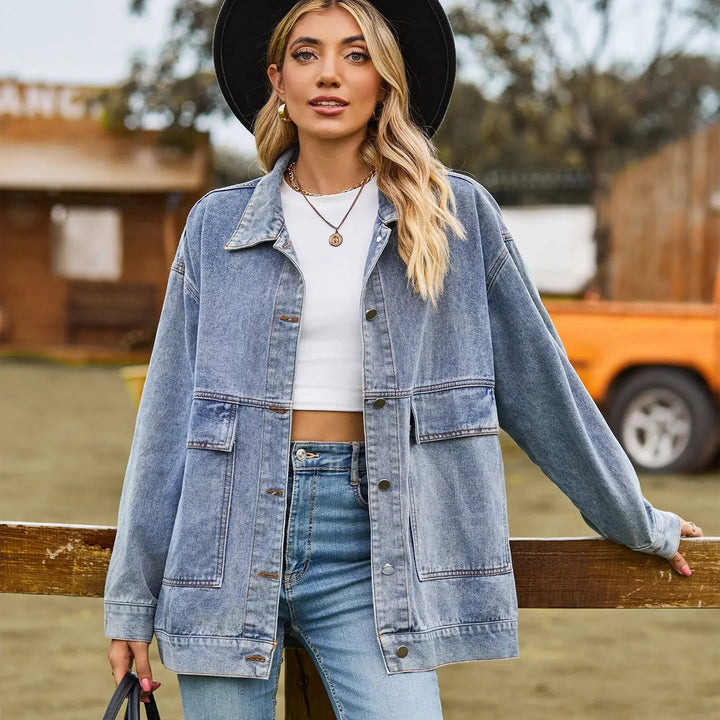 Drune | DenimCharm Klassisch Vintage Denim Jack für Damen