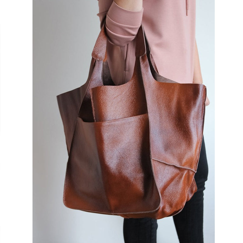 Drune | Überdimensionale Leder Schultertasche für Damen
