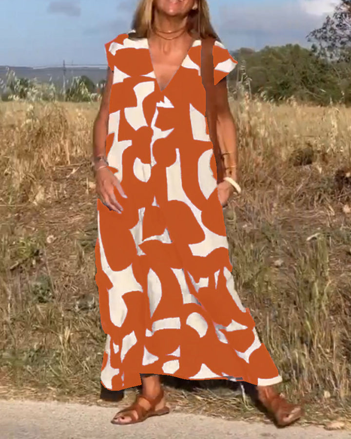 Drune | Damen Bedrucktes Langes Kleid