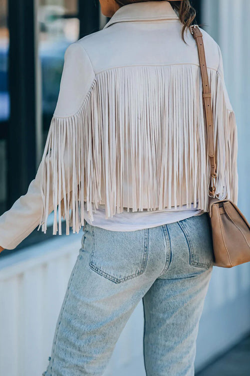 Drune | At Your Best Fransenkante Faux Suede Shacket
