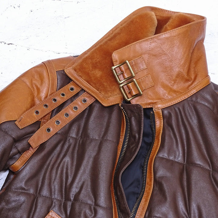 Drune | Pilotenjacke Leder mit Fell Herren