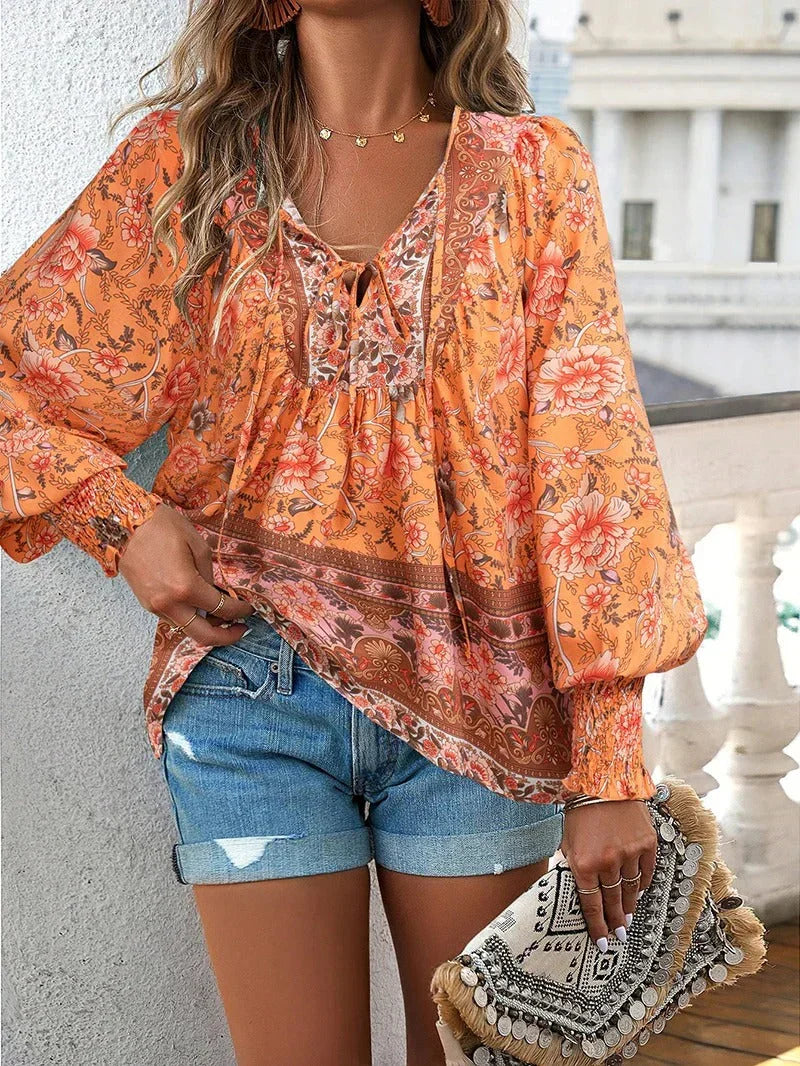 Drune | Blumenbluse Mit Langen Ärmeln Für Damen