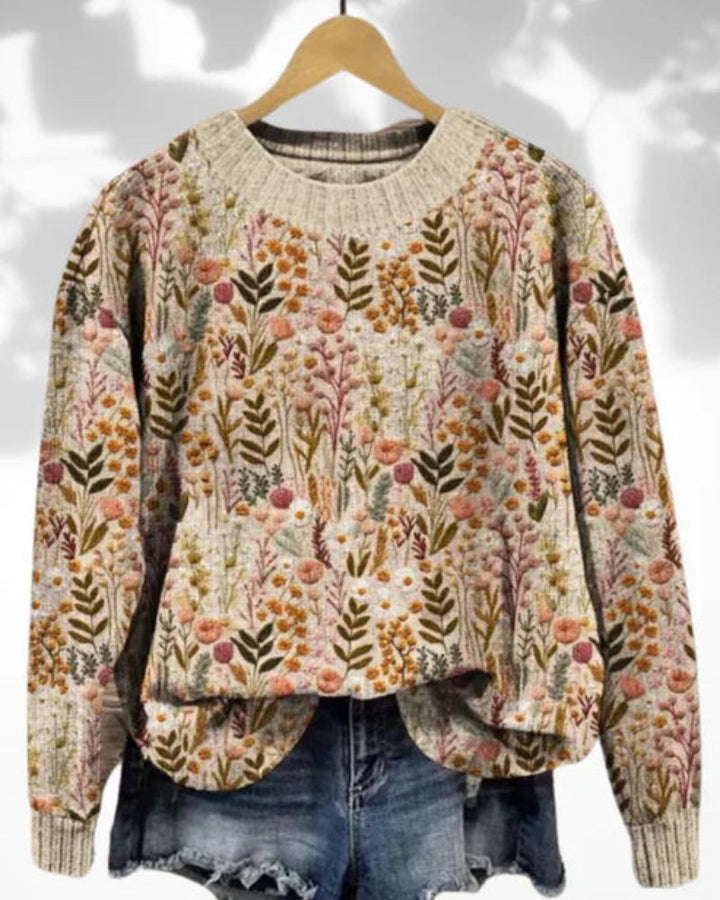 Drune | Bequemer Blumenpullover