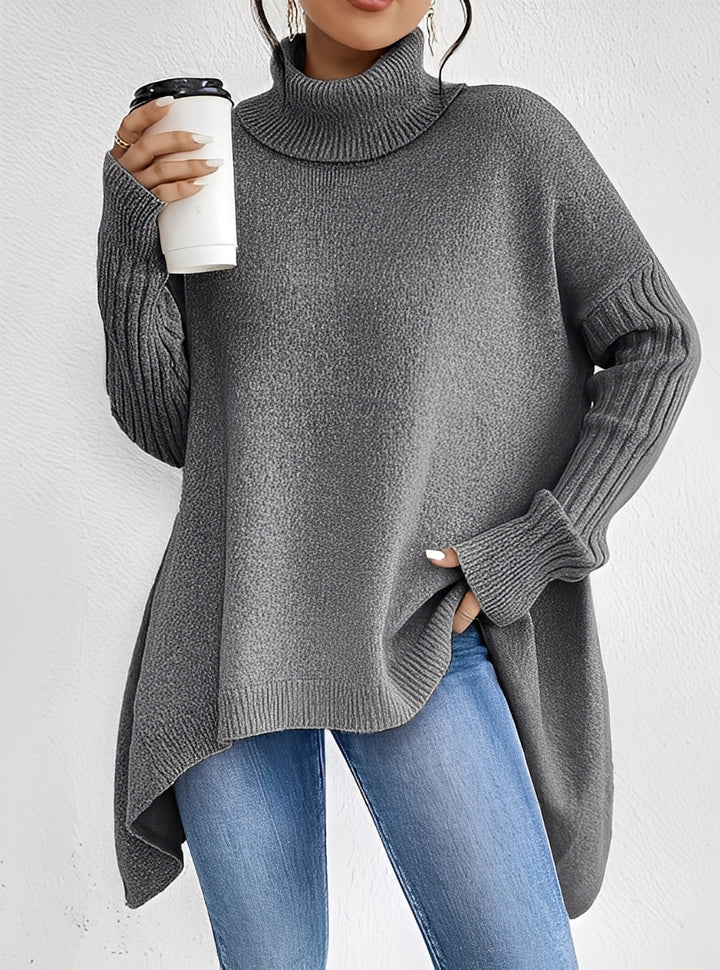 Drune | Eleganter langer Damenpullover mit Rollkragen