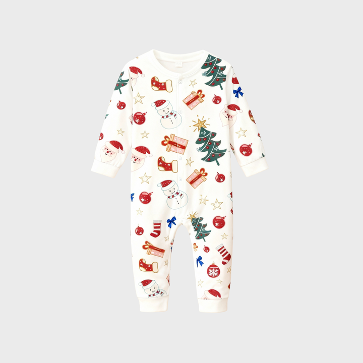 Drune | Weihnachtskragen Button-Up Schlafanzug Set für die Familie