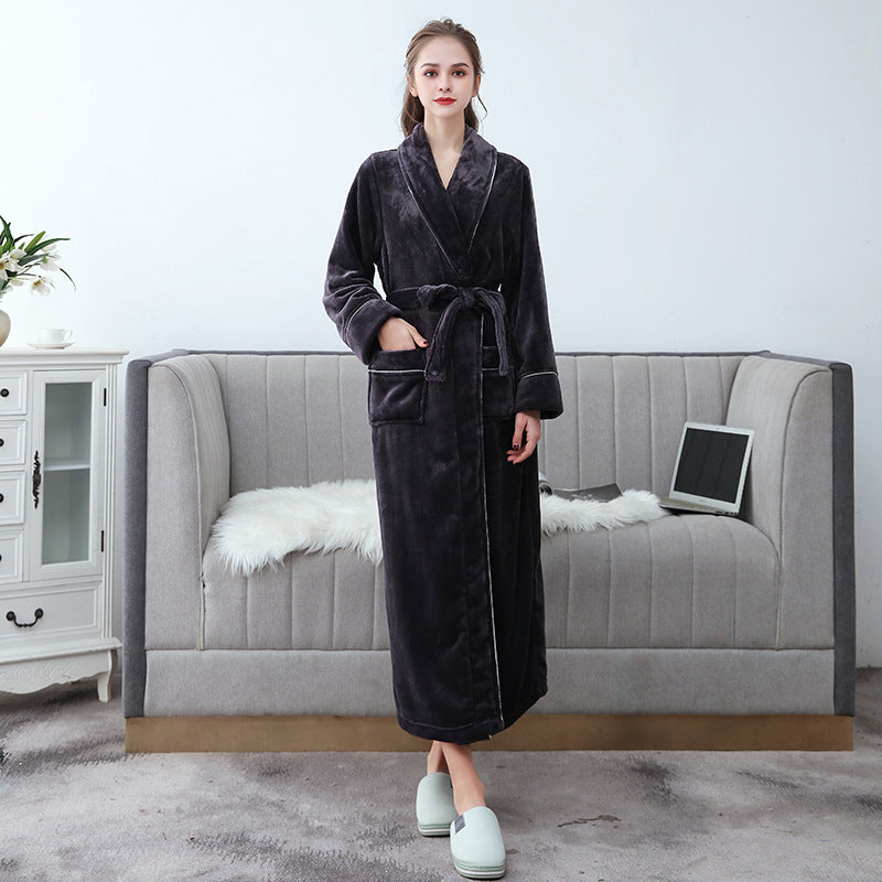 Drune | Wunderschöner Langer Flanell-Bademantel für Paare