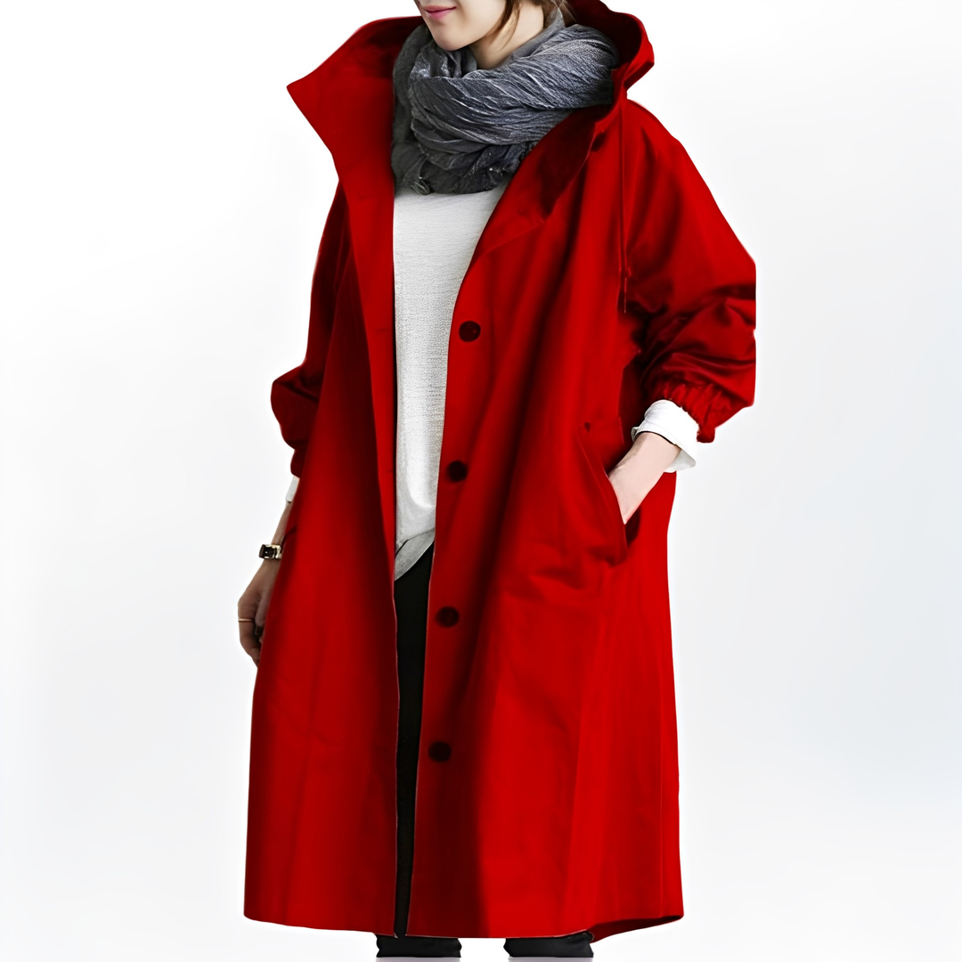 Drune | Damen-Hoodie-Regenmantel, wasserfest
