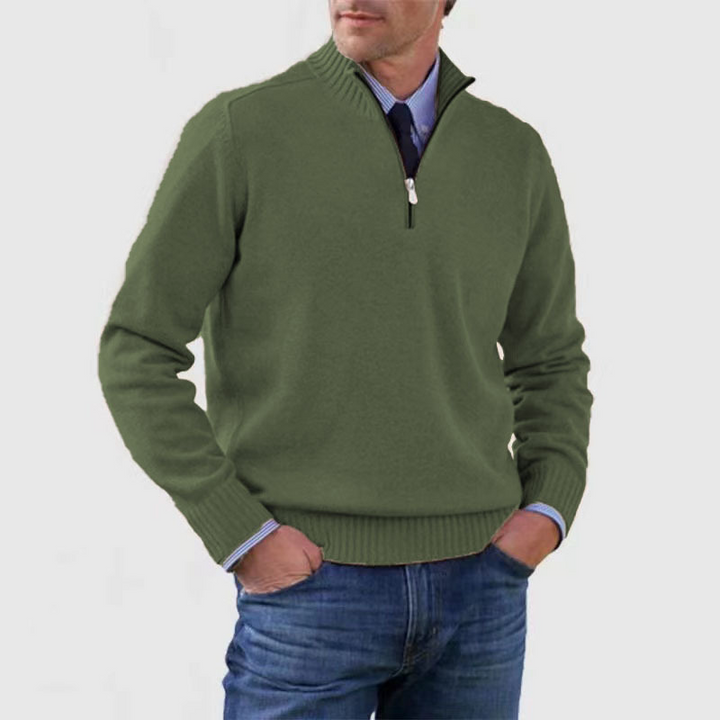 Drune | Eleganter Pullover für Herren mit halbem Reißverschluss