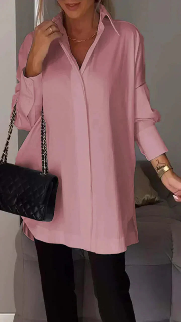 Drune | Oversized Shirt Bluse mit gerollten Ärmeln