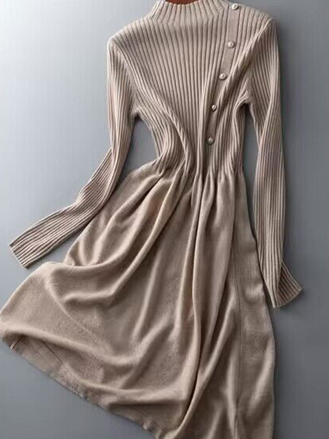 Drune | Kleid - Elegantes Rollkragen Strickkleid