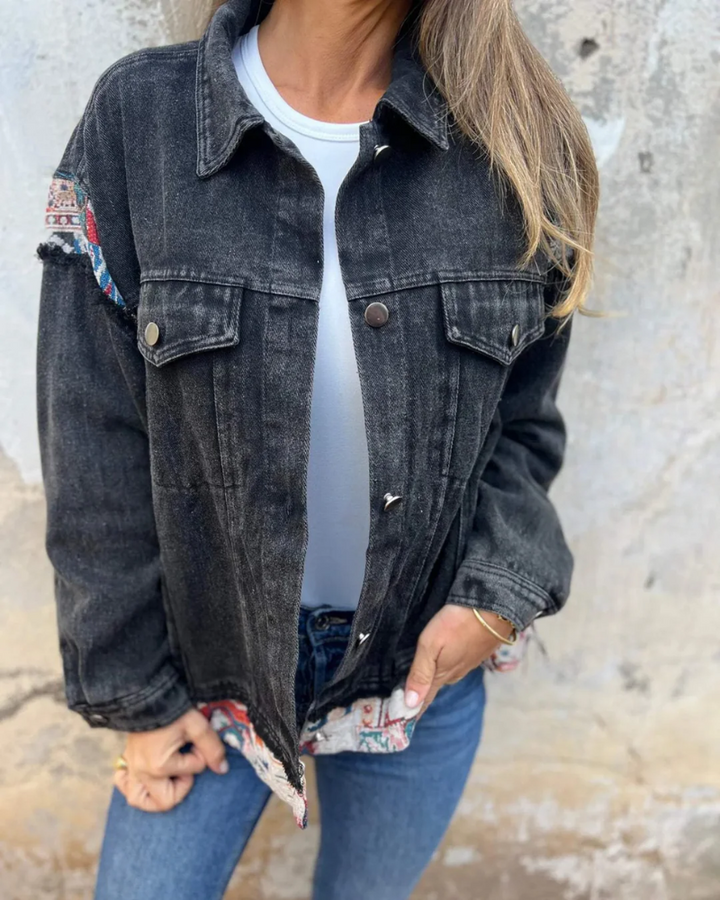 Drune | Jeansjacke mit Ethnischen Details