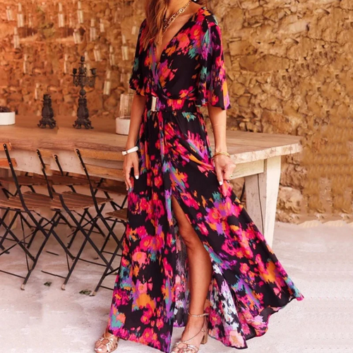 Drune | Stilvolles Wickel-Maxikleid für Jeden Anlass