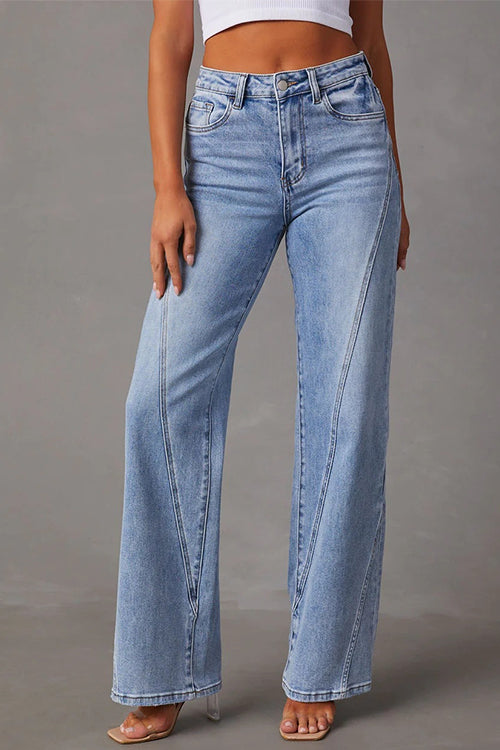 Drune | Rosiedress Zeitlose Zerlegte Gerade Bein Splice Jeans