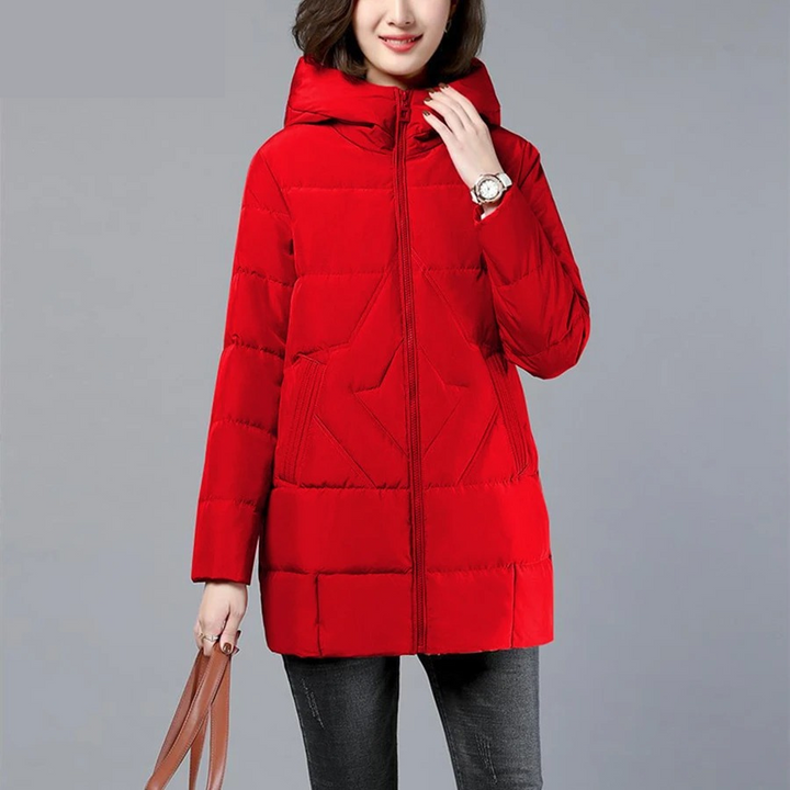 Drune | Elegante unifarbene gerippte gesteppte Jacke mit Reißverschluss ideal für Herbst/Winter