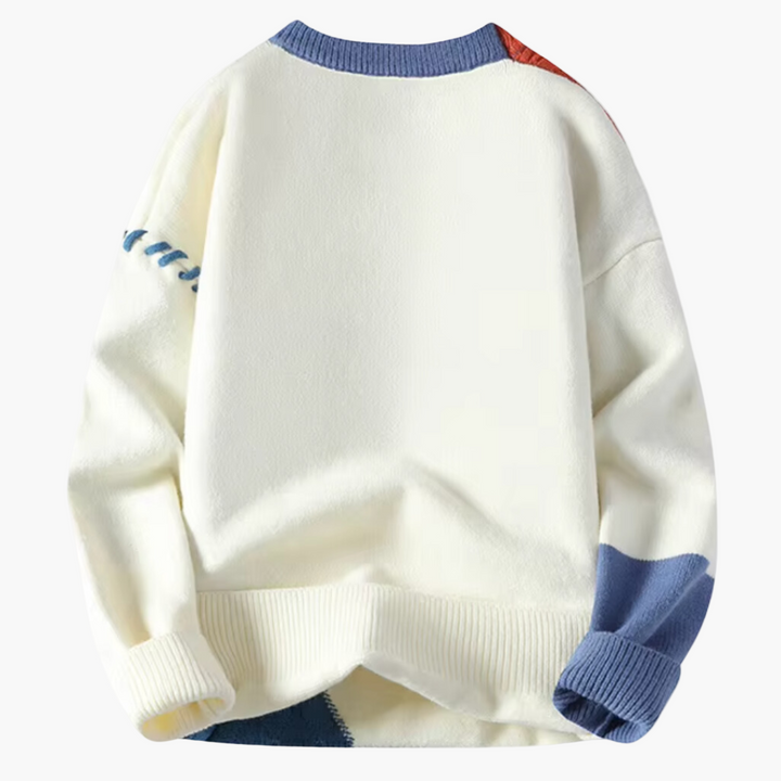 Drune | Patchwork Strickpullover im modernen Design - Perfekt für Herbst und Winter