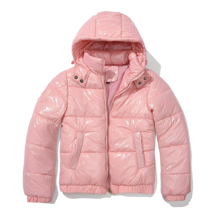 Drune | Elegante, glanzvolle Damenjacke mit Kapuze