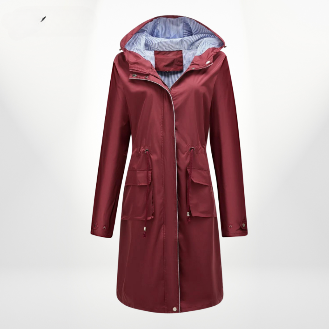 Drune | wasserdichter Über-Knie-Trenchcoat