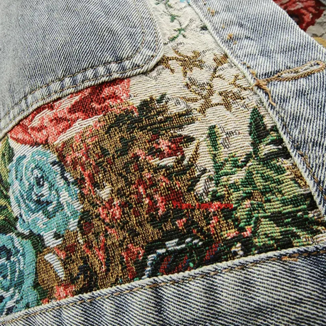Drune | Floral Denim Jacke