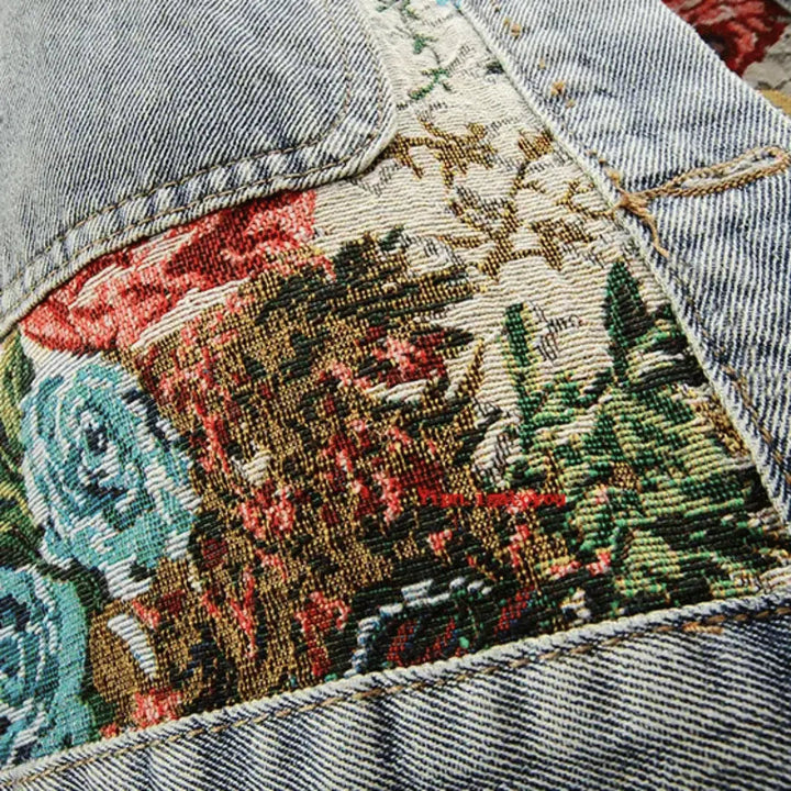 Drune | Floral Denim Jacke