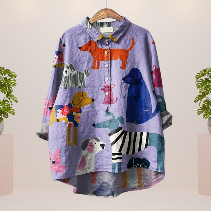 Drune | Exklusives Damenhemd mit Kunstdruck
