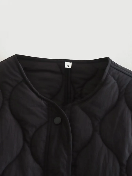Drune | Elegante Langarm-Steppjacke mit Ein-Knopf-Verschluss Ideal für Herbst/Winter