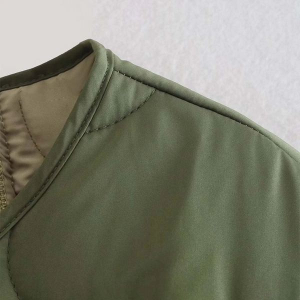 Drune | Lässige Rundhals-Steppjacke mit Karomuster und großen Taschen Ideal für Herbst/Winter