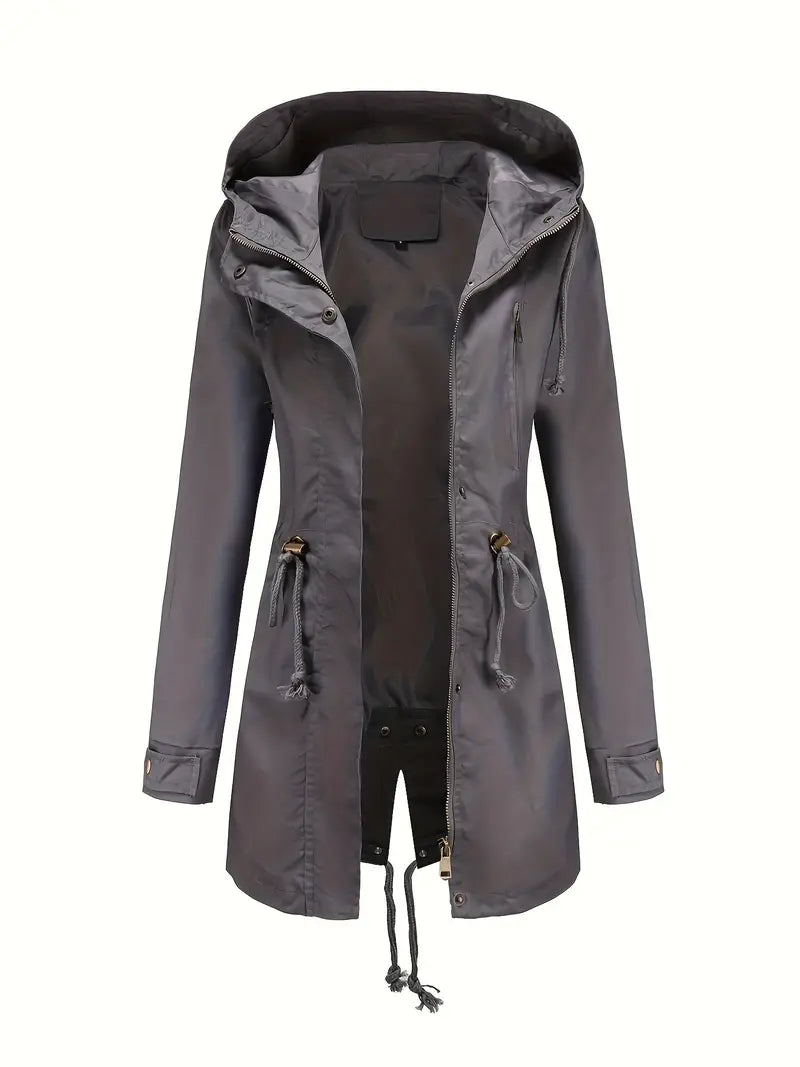 Drune | Damen Langarm Gepolsterter Trenchcoat Wasserdicht