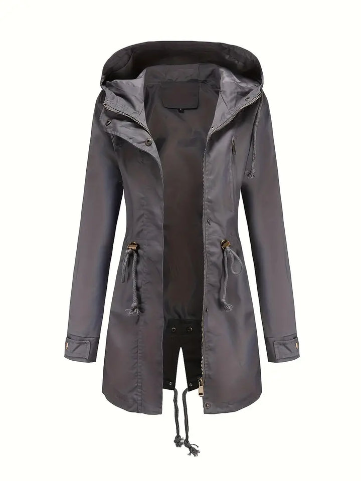 Drune | Damen Langarm Gepolsterter Trenchcoat Wasserdicht