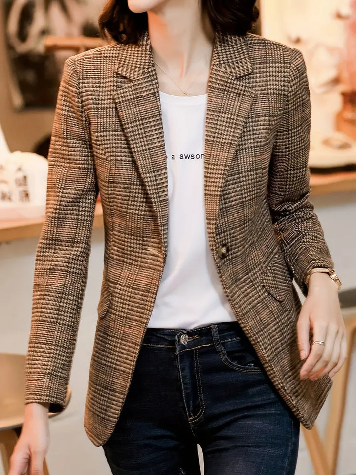 Drune | Karierter Blazer Mit Revers Und Einem Knopf
