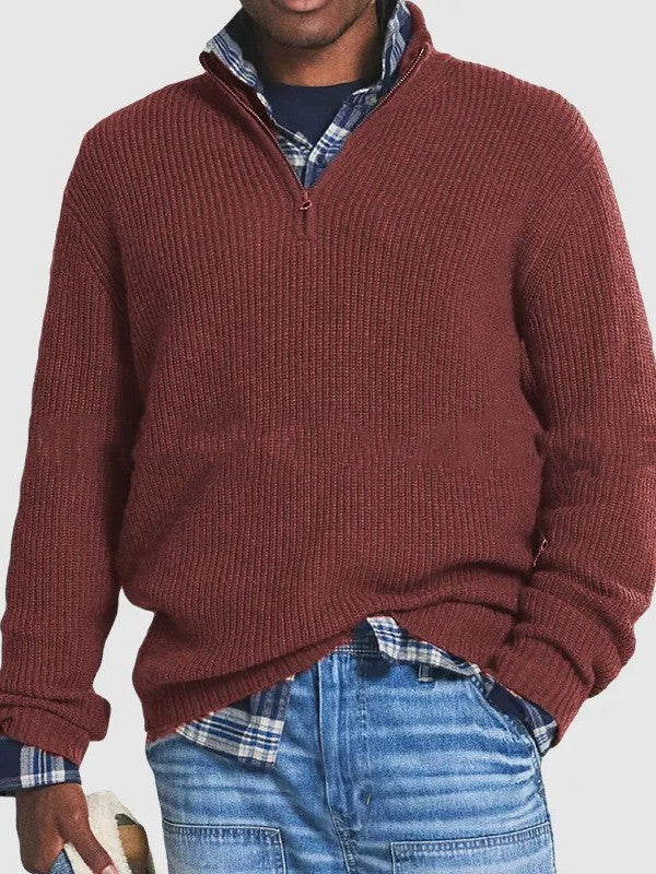 Drune | Herren Pullover Mit Halbem Reißverschluss