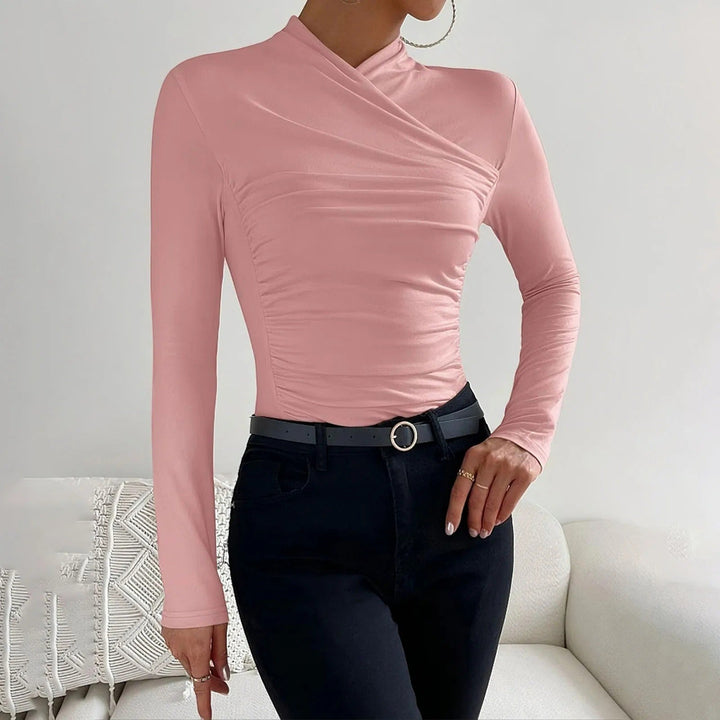 Drune | Elegante Herbst Wickelbluse mit langen Ärmeln für Frauen
