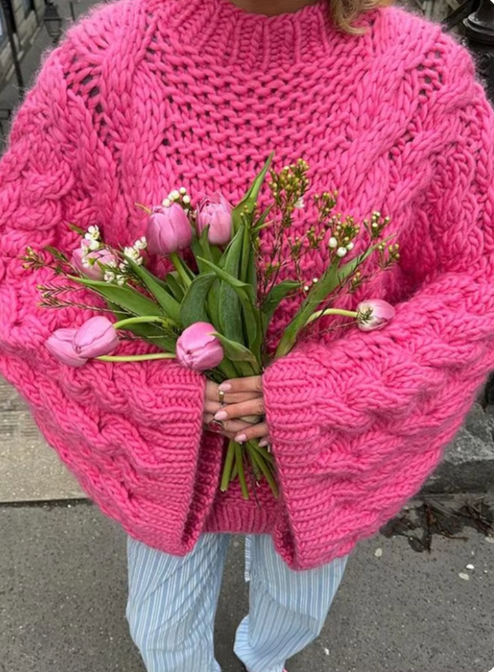 Drune | Grobstrick Großer Pullover mit hohem Kragen