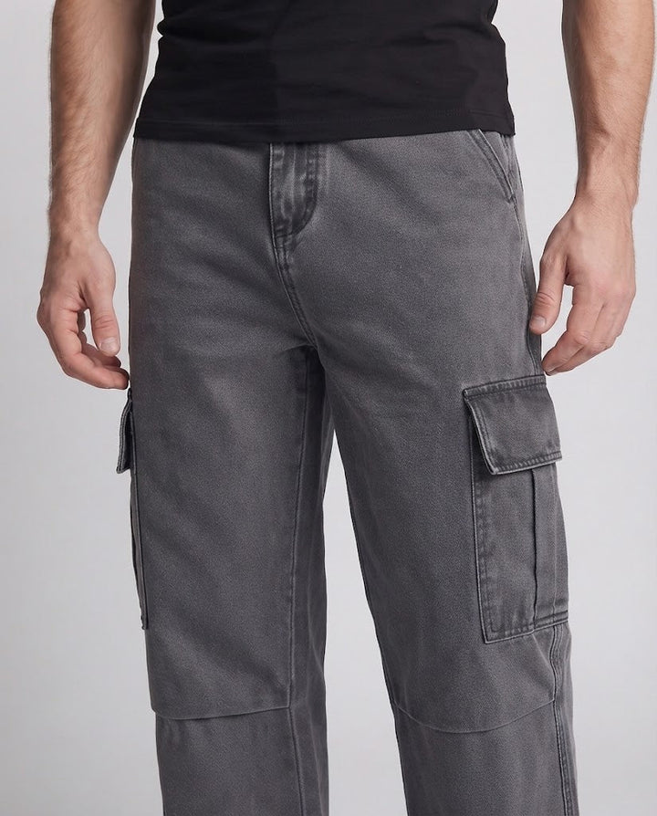 Herren Weite Utility-Cargohose mit Knieeinsatz und Mehrfachtaschen Drune