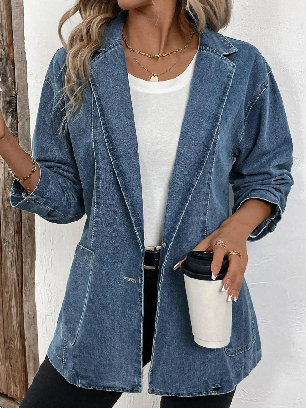 Drune | Strickjacke Jacke Relaxed Passform Offene Vorderseite Atmungsaktiver Stoff Lange Ärmel