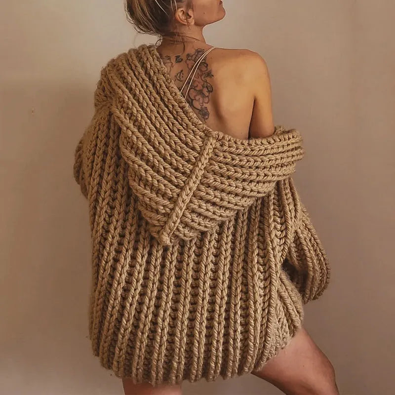 Drune | übergroßer Strickkapuzenpullover