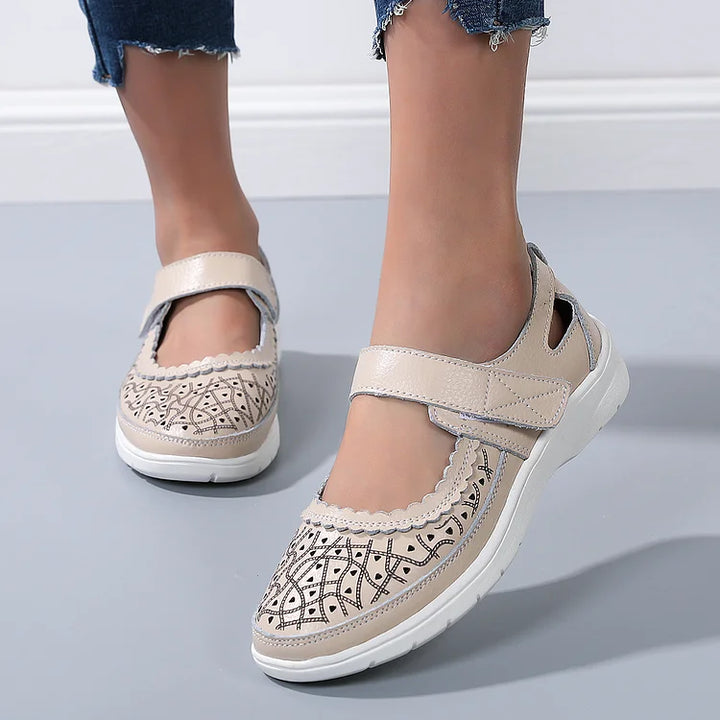 Drune | Orthopädische Komfortschuhe aus weißem Leder für Damen