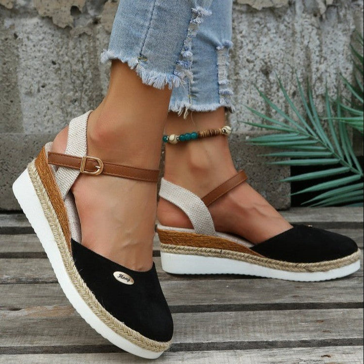 Drune | Leichte Plattform Wedge Sandalen Aus Hanfseil