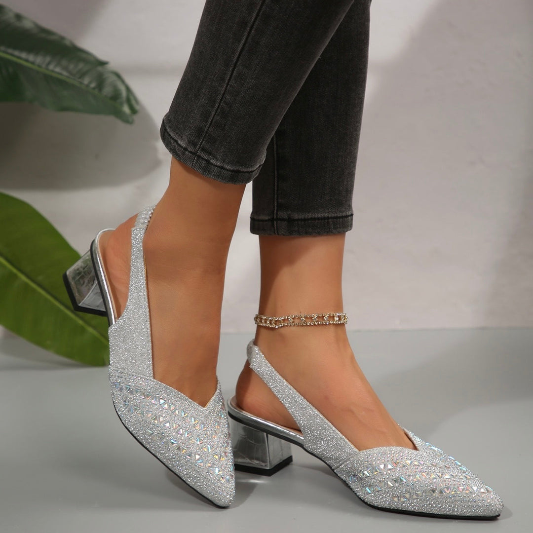 Glanzvolle Absatzsandalen mit funkelnden Kristalldetails Drune Drune