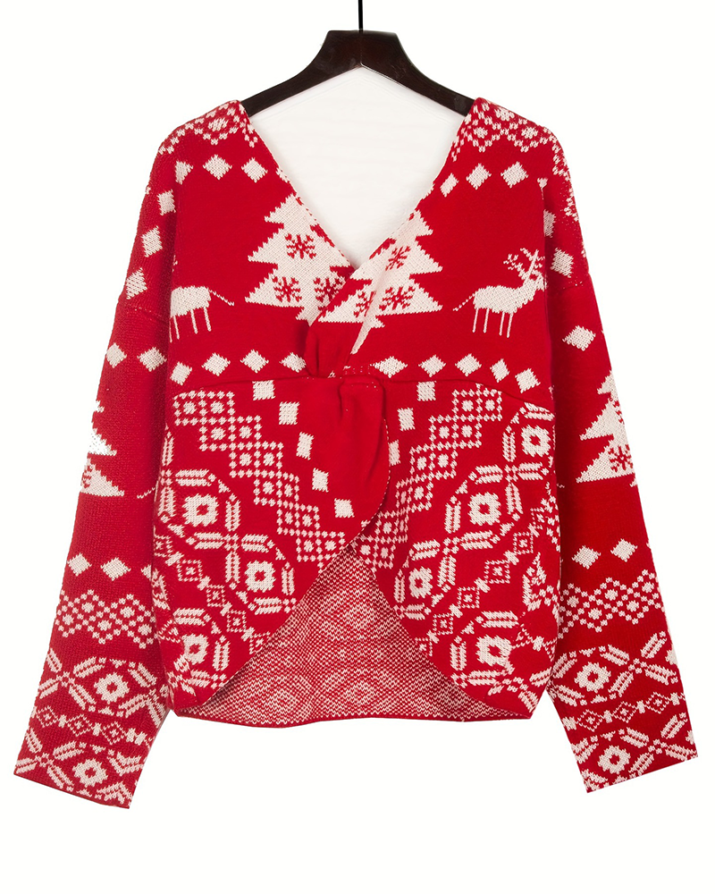 Drune | Weihnachts-Schneeflocken Langarm-Sweater
